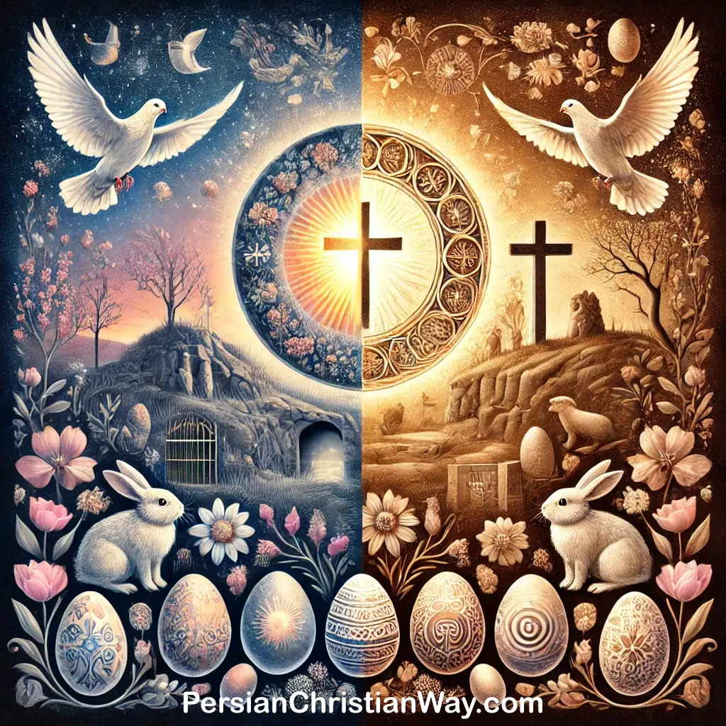 History of Easter with Christian symbols and ancient spring celebrations